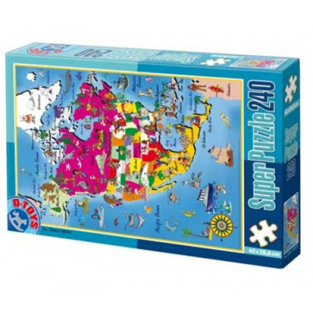 Jucarii - Puzzle Educativ 240 Harti America De Nord