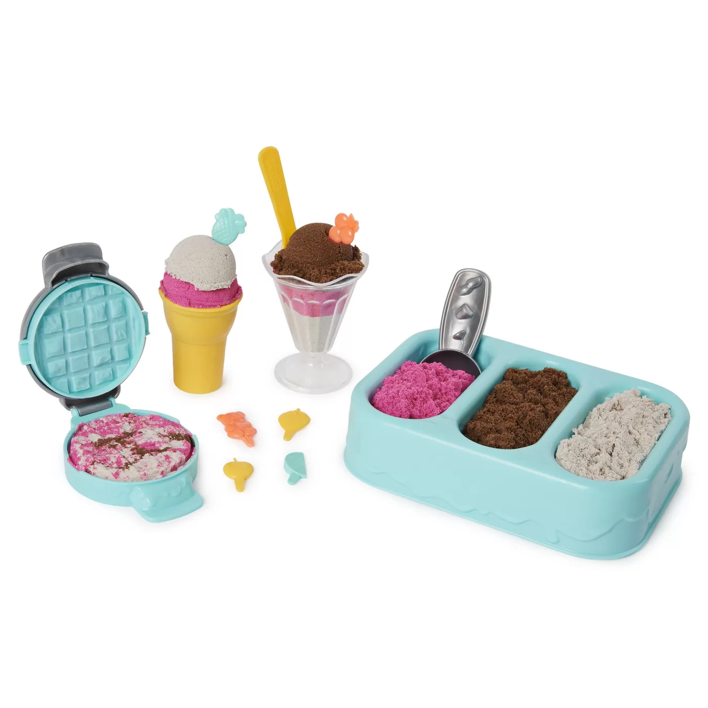 Set Kinetic Sand Scents Ice Cream Treats – Nisip kinetic parfumat cu accesorii pentru înghețată, 454 g, 3+ ani [1]