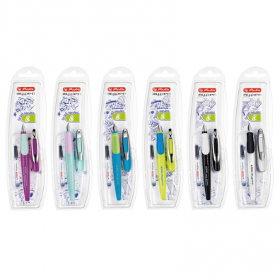 Rechizite - Stilou my.pen pentru Stângaci – Peniță L, Ergonomic, 1 Patron Inclus, Culori Asortate