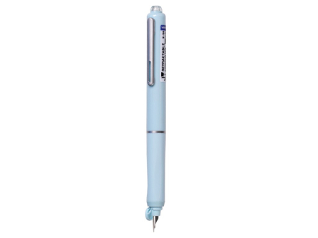 Rechizite - Stilou retractabil Writech albastru cu peniță F și 5 patroane cu cerneală albastră