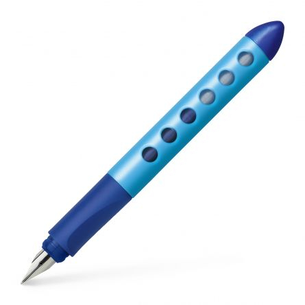 Stilouri - Stilou școlar Faber-Castell Scribolino Albastru pentru stângaci – ergonomic, peniță A