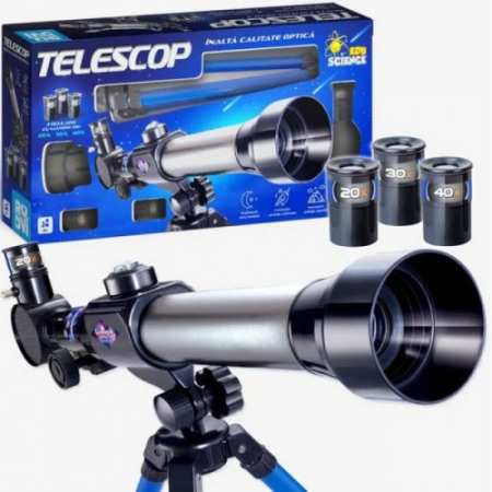 Educative - Telescop Mare - 3 Oculare Cu Marieri De 20x, 30x, 40x