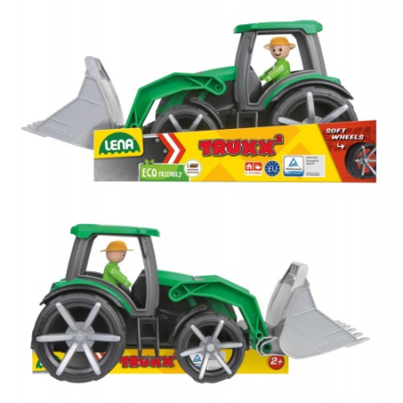 Masini - Truxx 2 - Tractor Cu Cupa Si Figurina Prezentator 35cm