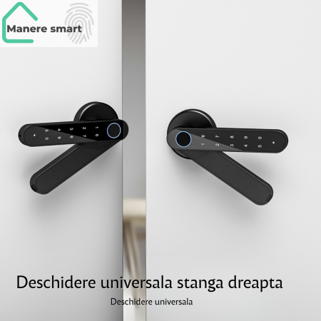 mâner smart Hong Kong cu amprentă digitală, cod PIN, bluetooth – smart lock interior pentru uși [8]