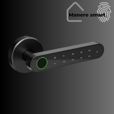 mâner smart Hong Kong cu amprentă digitală, cod PIN, bluetooth – smart lock interior pentru uși [1]