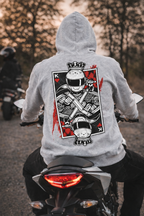 Hanorac Rider King Mannzes din bumbac premium pentru motocicliști [4]