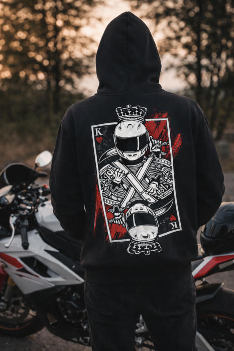 Hanorac Rider King Mannzes din bumbac premium pentru motocicliști [2]