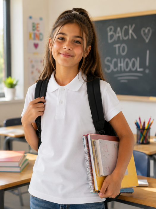Tricou simplu copii pentru scoala Back to School Mannzes SET 3 BUCATI [2]