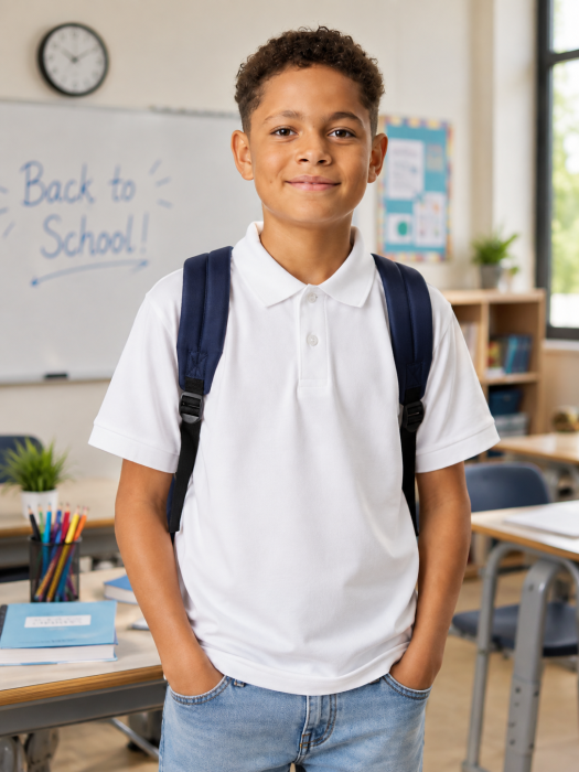 Tricou simplu copii pentru scoala Back to School Mannzes SET 3 BUCATI [3]