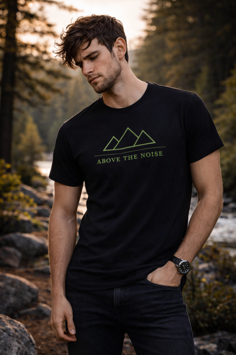 Above the Noise tricou outdoor urban negru Mannzes [2]