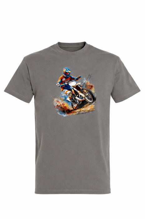 Tricou Adrenaline Ride Mannzes cu design motocross offroad, tricou pentru pasionati de moto si aventura [3]