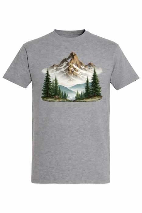 Tricou Alpine Escape Mannzes culoare Atoll Blue cu print munte si peisaj natura [7]