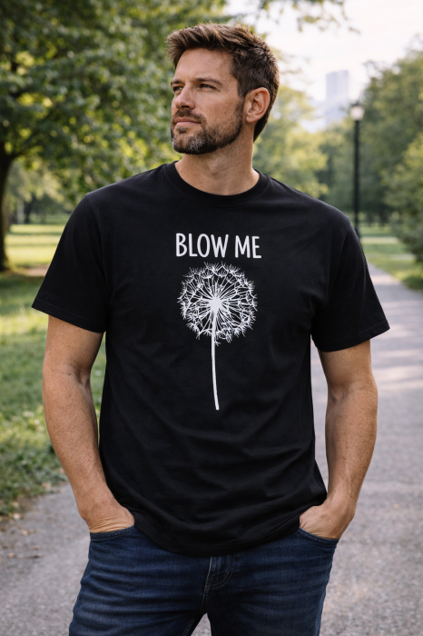 Tricou Blow Me Funny Dandelion Mannzes cu print papadie funny [2]