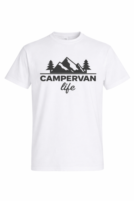 Tricou Campervan Life Mannzes cu design outdoor vanlife si munti, tricou pentru camping si aventura [3]