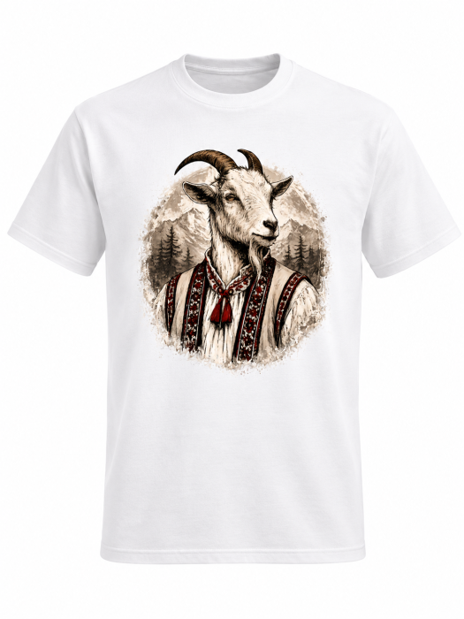 Tricou Capra Carpaților Spirit Românesc cu imprimeu inspirat din tradițiile românești și peisajul montan [7]