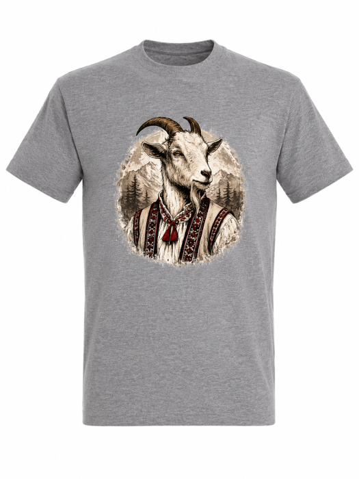 Tricou Capra Carpaților Spirit Românesc cu imprimeu inspirat din tradițiile românești și peisajul montan [6]