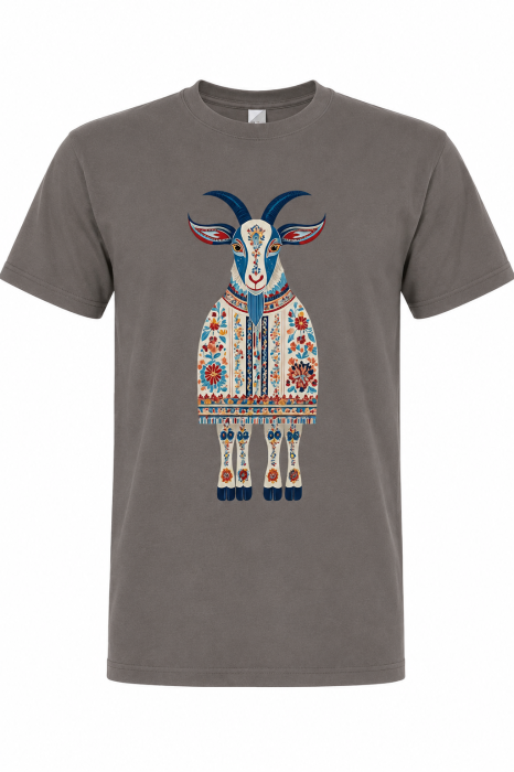 Tricou Capră în Port Popular Românesc - Design Folcloric Mannzes [4]