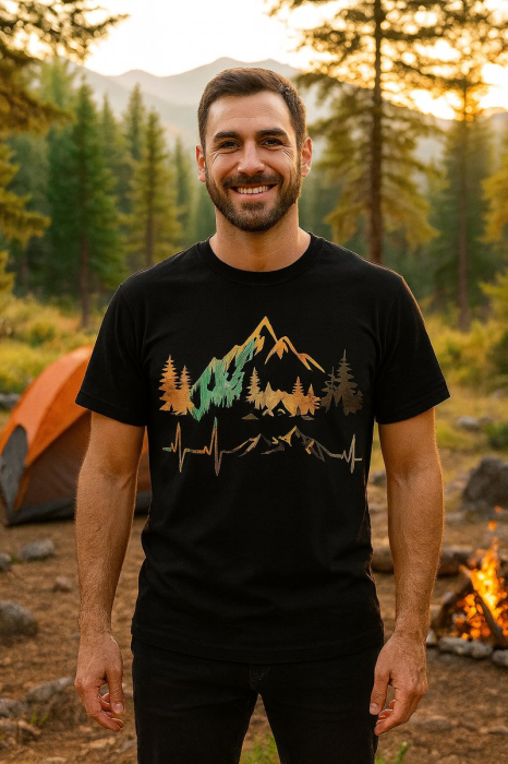Heartbeat of the Mountains tricou lifestyle outdoor urban streetwear alb Mannzes [7]