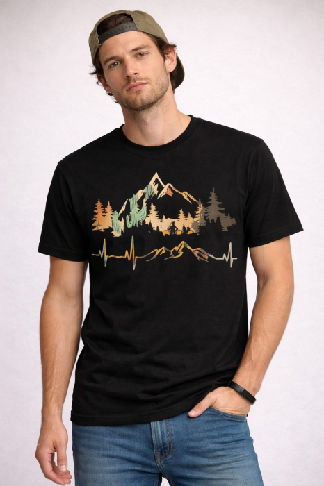 Heartbeat of the Mountains tricou lifestyle outdoor urban streetwear alb Mannzes [6]