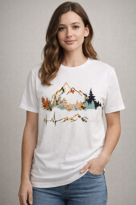 Heartbeat of the Mountains tricou lifestyle outdoor urban streetwear alb Mannzes [4]