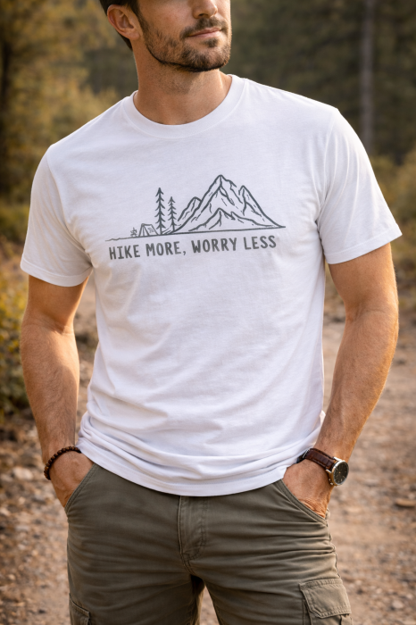 Tricou Hike Therapy Mannzes cu design munte minimalist [4]