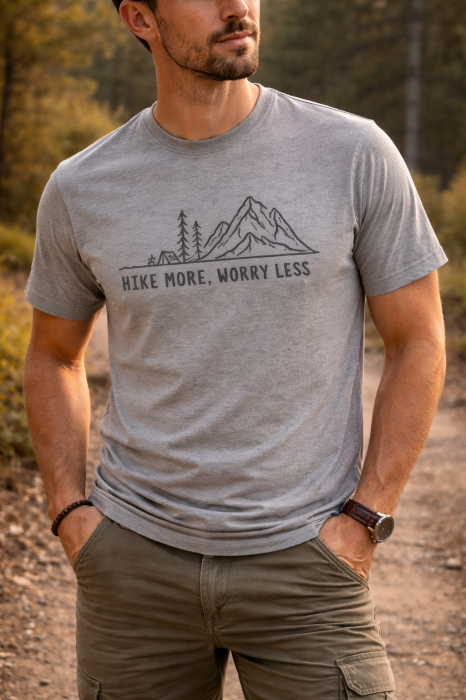 Tricou Hike Therapy Mannzes cu design munte minimalist [2]