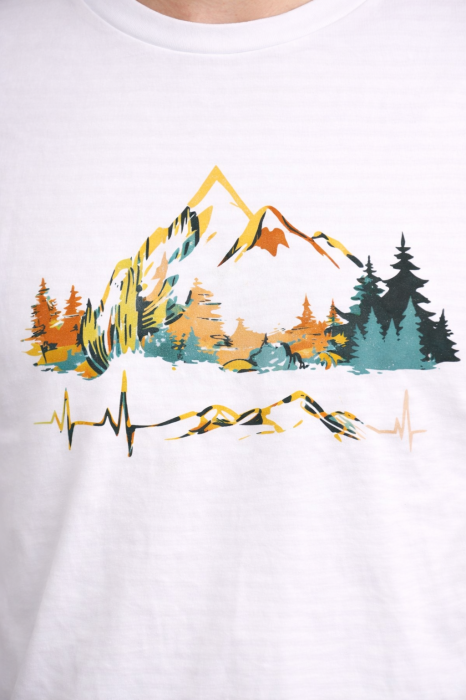 Heartbeat of the Mountains tricou lifestyle outdoor urban streetwear alb Mannzes [2]
