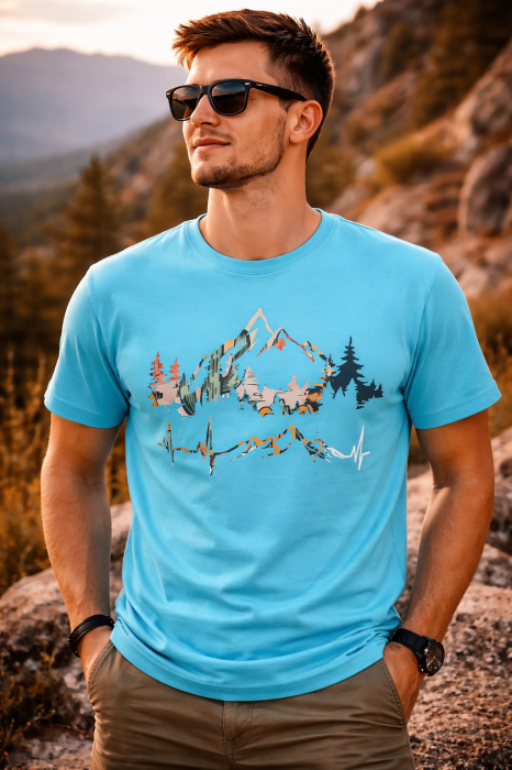 Heartbeat of the Mountains tricou lifestyle outdoor urban streetwear alb Mannzes [5]