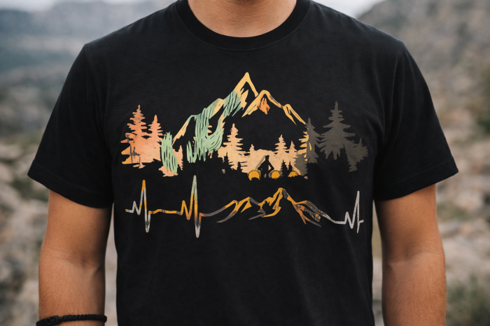 Heartbeat of the Mountains tricou lifestyle outdoor urban streetwear alb Mannzes [3]