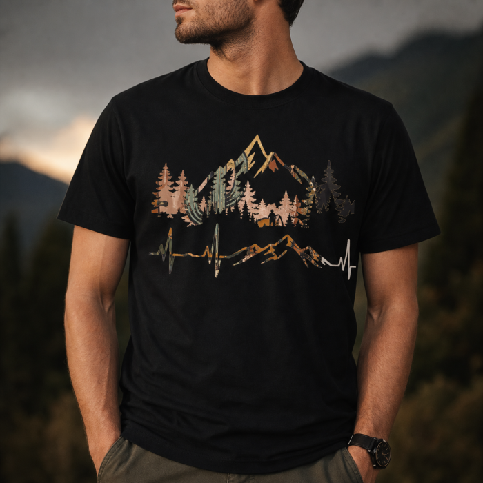 Tricou lifestyle cu imprimeu munte – Heartbeat of the Mountains Marime S [2]