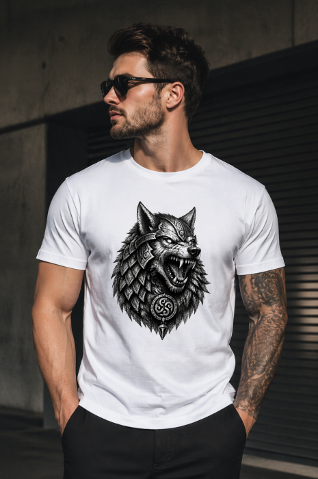 Tricou Lup Războinic Bărbați – Print DTF Premium, Bumbac 100%, Stil Streetwear Mannzes [4]