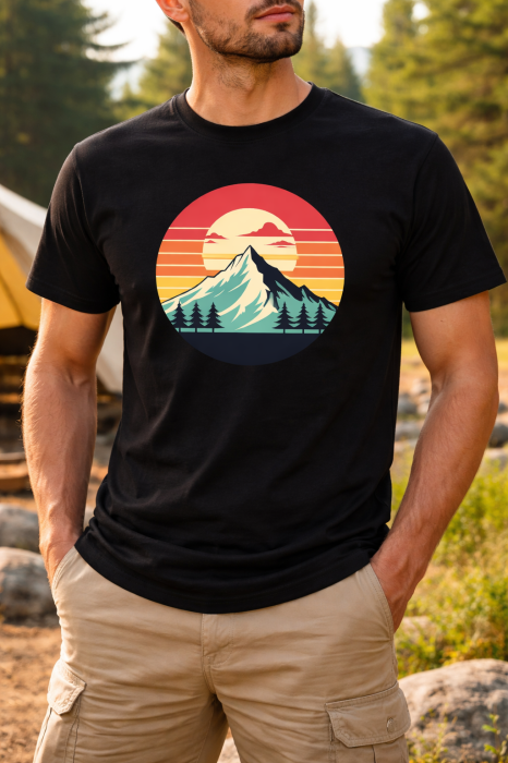 Tricou Mountain Sunset outdoor retro Mannzes [4]