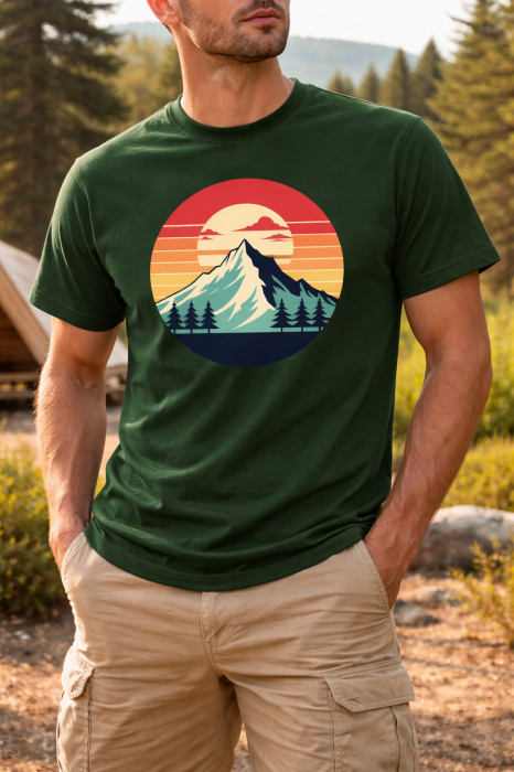 Tricou Mountain Sunset outdoor retro Mannzes [3]