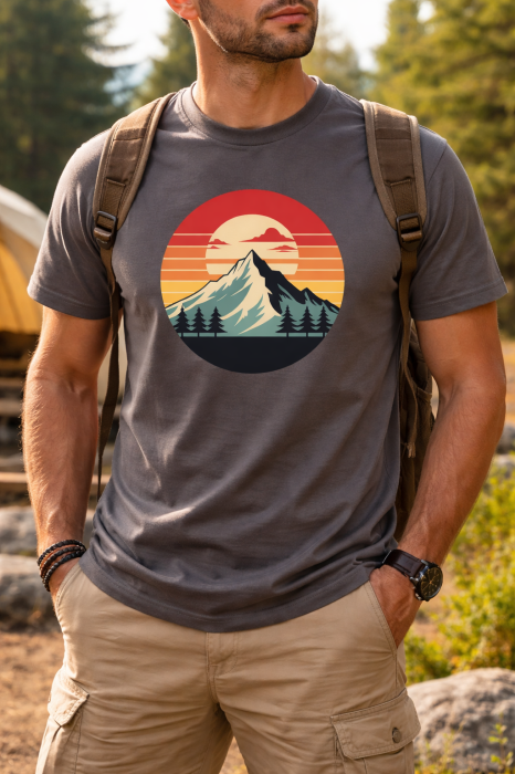 Tricou Mountain Sunset outdoor retro Mannzes [2]