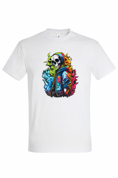 Tricou Neon Reaper Mannzes cu design skull streetwear [2]