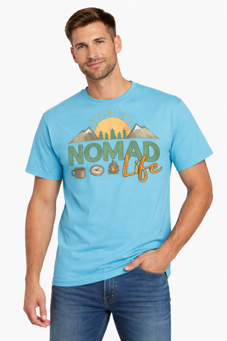 Tricou Nomad Life cu print outdoor colorat – Mannzes [16]