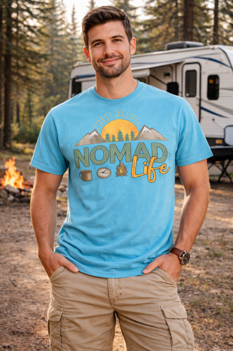 Tricou Nomad Life cu print outdoor colorat – Mannzes [14]