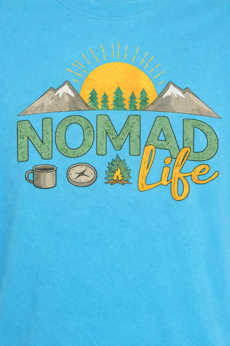 Tricou Nomad Life cu print outdoor colorat – Mannzes [15]