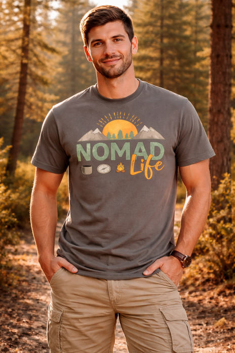 Tricou Nomad Life cu print outdoor colorat – Mannzes [3]