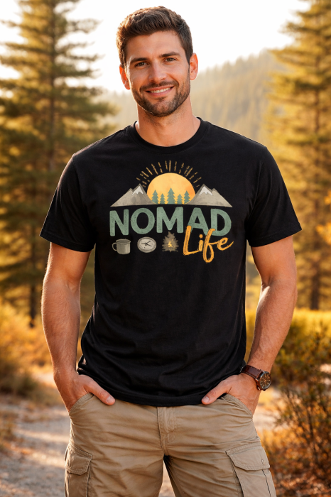 Tricou Nomad Life cu print outdoor colorat – Mannzes [5]