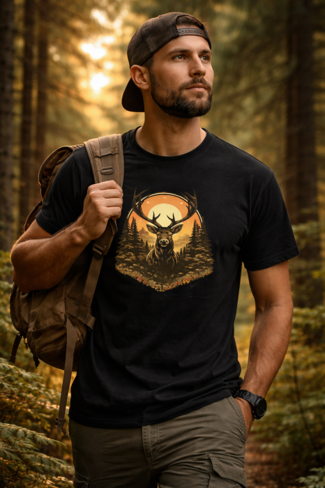 Tricou Outdoor Deer Sunset Mannzes [2]