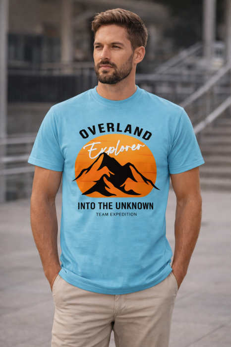 Tricou Overland Explorer cu print portocaliu – Mannzes [4]