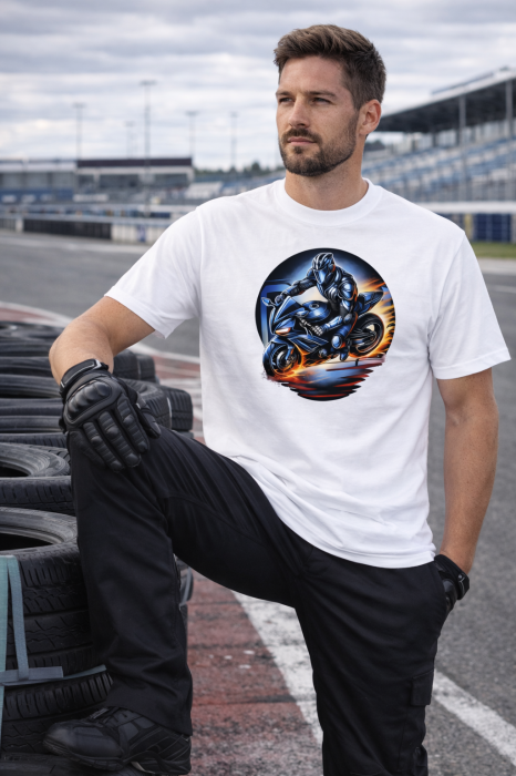 Tricou moto Speed Rider Mannzes cu print motocicleta sport [3]