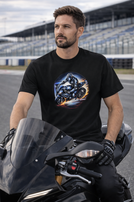 Tricou moto Speed Rider Mannzes cu print motocicleta sport [4]