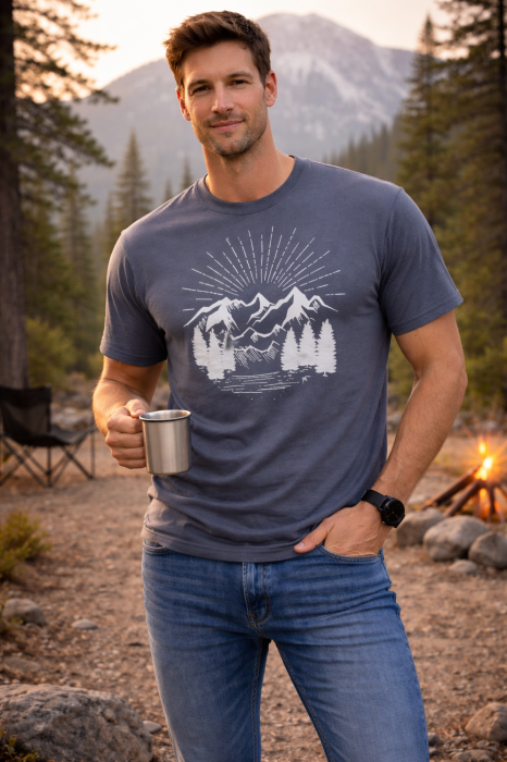 Tricou Sunrise Mountain Mannzes - Tricou Outdoor Natură [10]