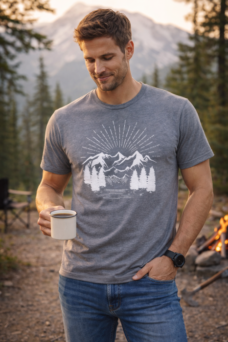 Tricou Sunrise Mountain Mannzes - Tricou Outdoor Natură [6]