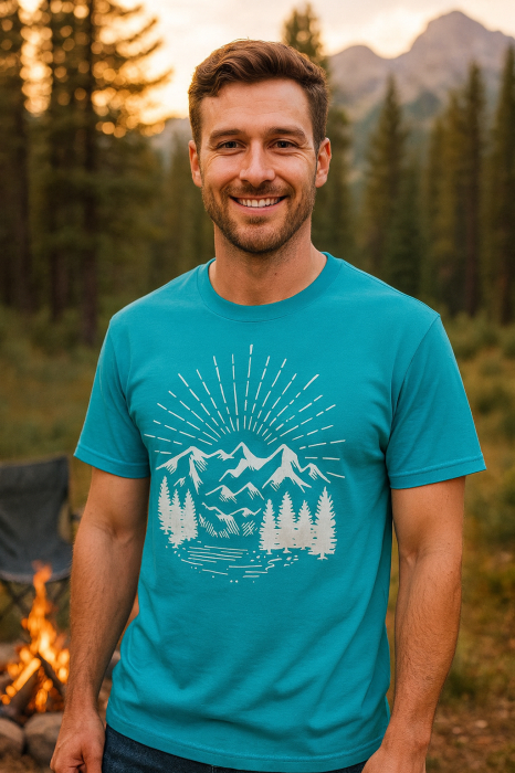 Tricou Sunrise Mountain Mannzes - Tricou Outdoor Natură [2]