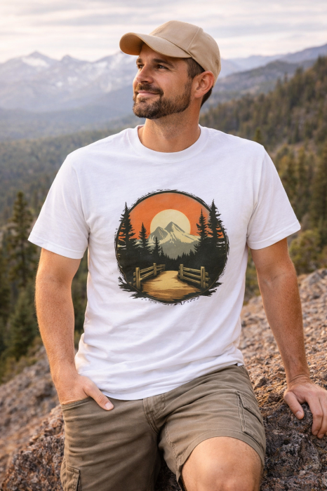 Sunset Escape tricou lifestyle outdoor urban streetwear gri Mannzes [4]