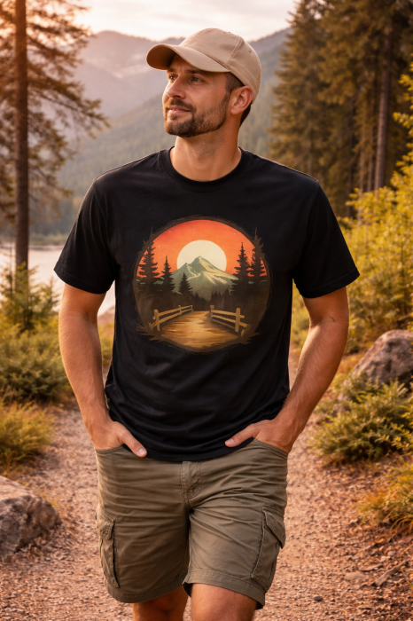 Sunset Escape tricou lifestyle outdoor urban streetwear gri Mannzes [6]