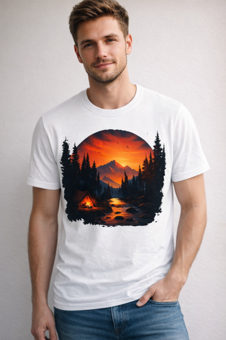 Sunset Wilderness tricou lifestyle outdoor urban streetwear alb Mannzes [4]